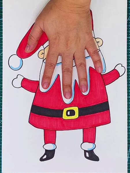 手掌画圣诞老人,简单又漂亮