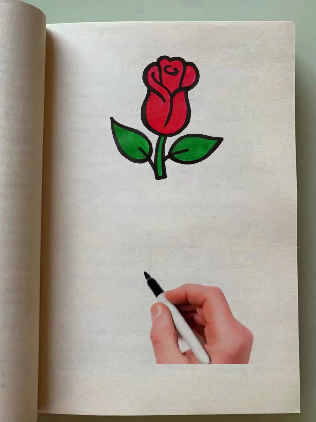 简笔画 玫瑰花的画法