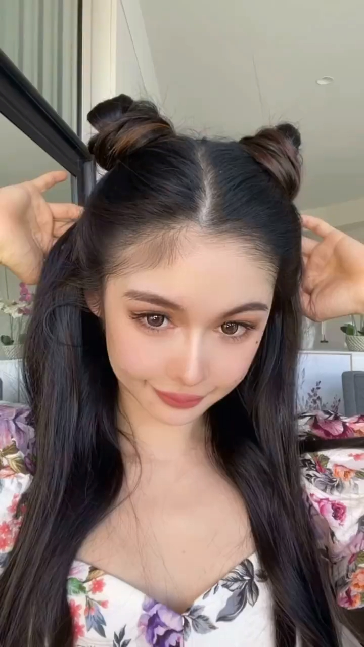 猫耳丸子头推荐更蓬松饱满拉高颅顶修饰头型显脸小