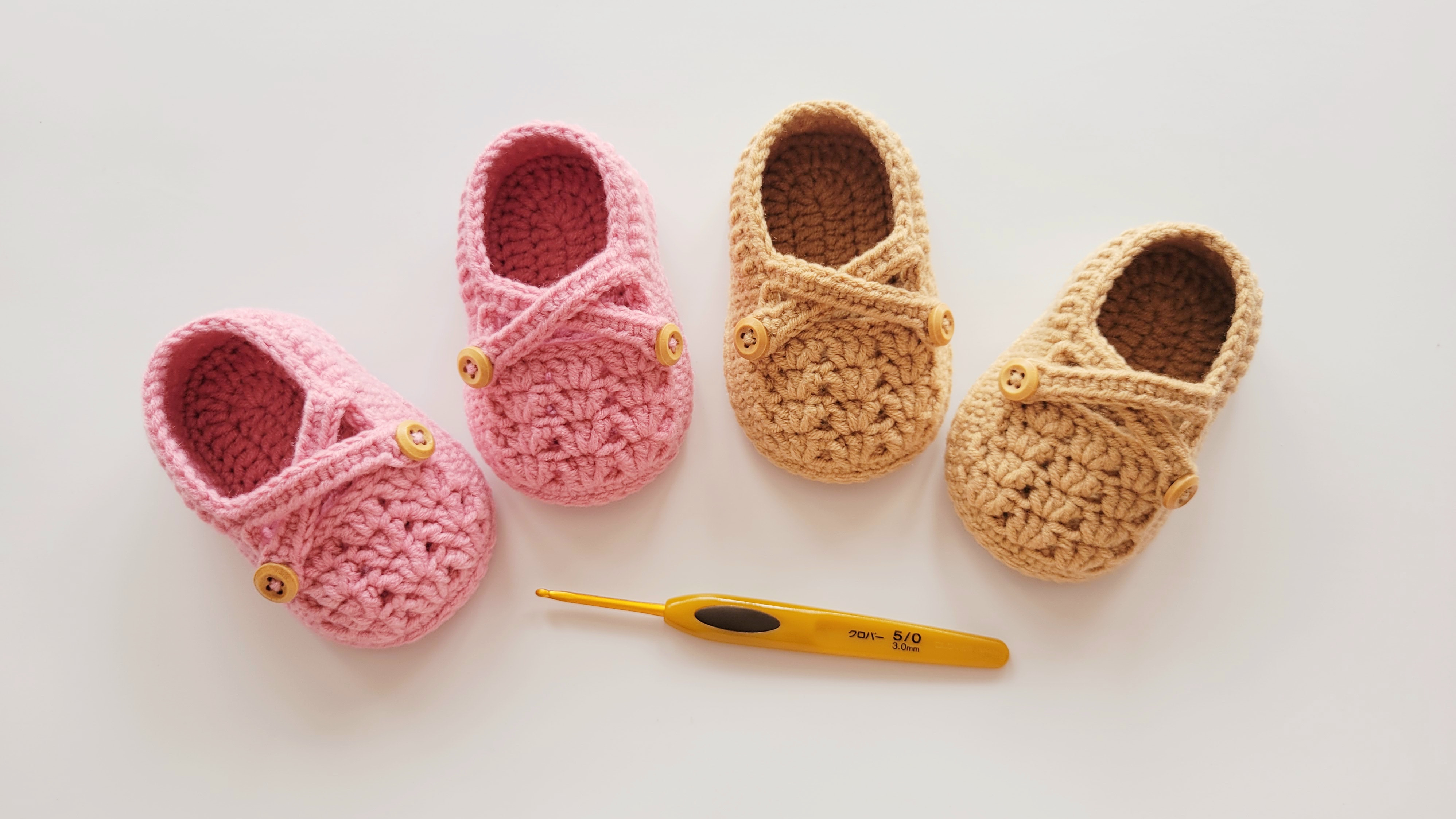 钩针婴儿鞋，小宝宝护脚单鞋，春秋简约款+可爱小设计