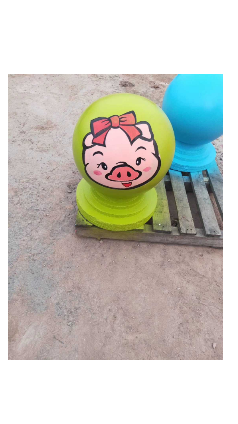 花岗岩石球 市政广场挡车球 彩绘卡通石球 挡车球厂家