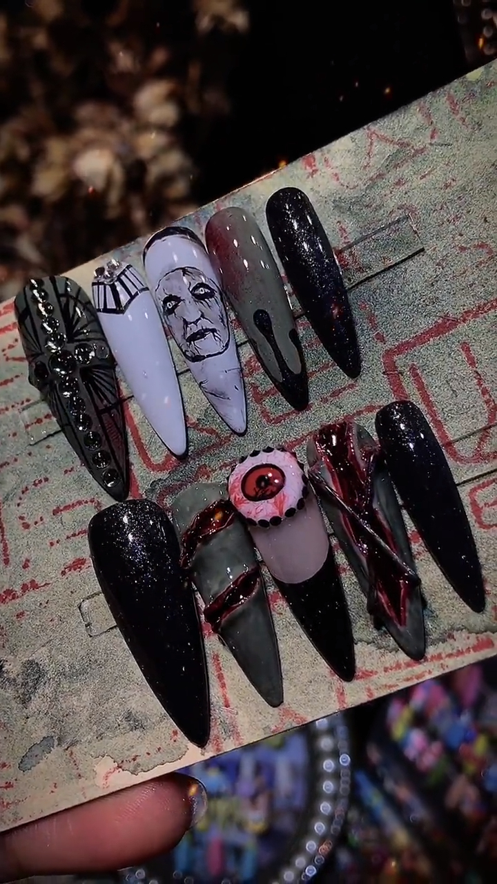 暗黑血腥修女,暗黑哥特风美甲