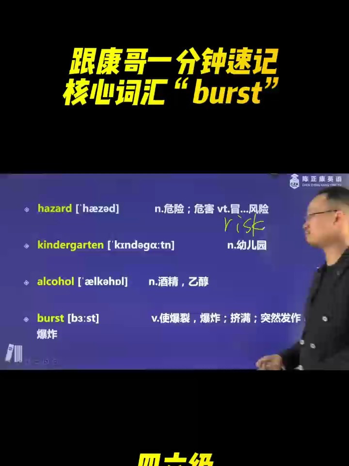 跟着康哥一分钟速记核心词汇"burst"