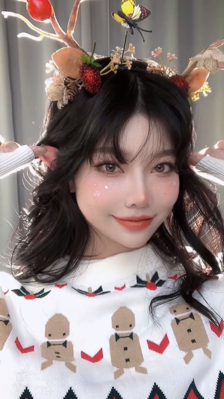 圣诞麋鹿妆可可爱爱元气少女出街啦