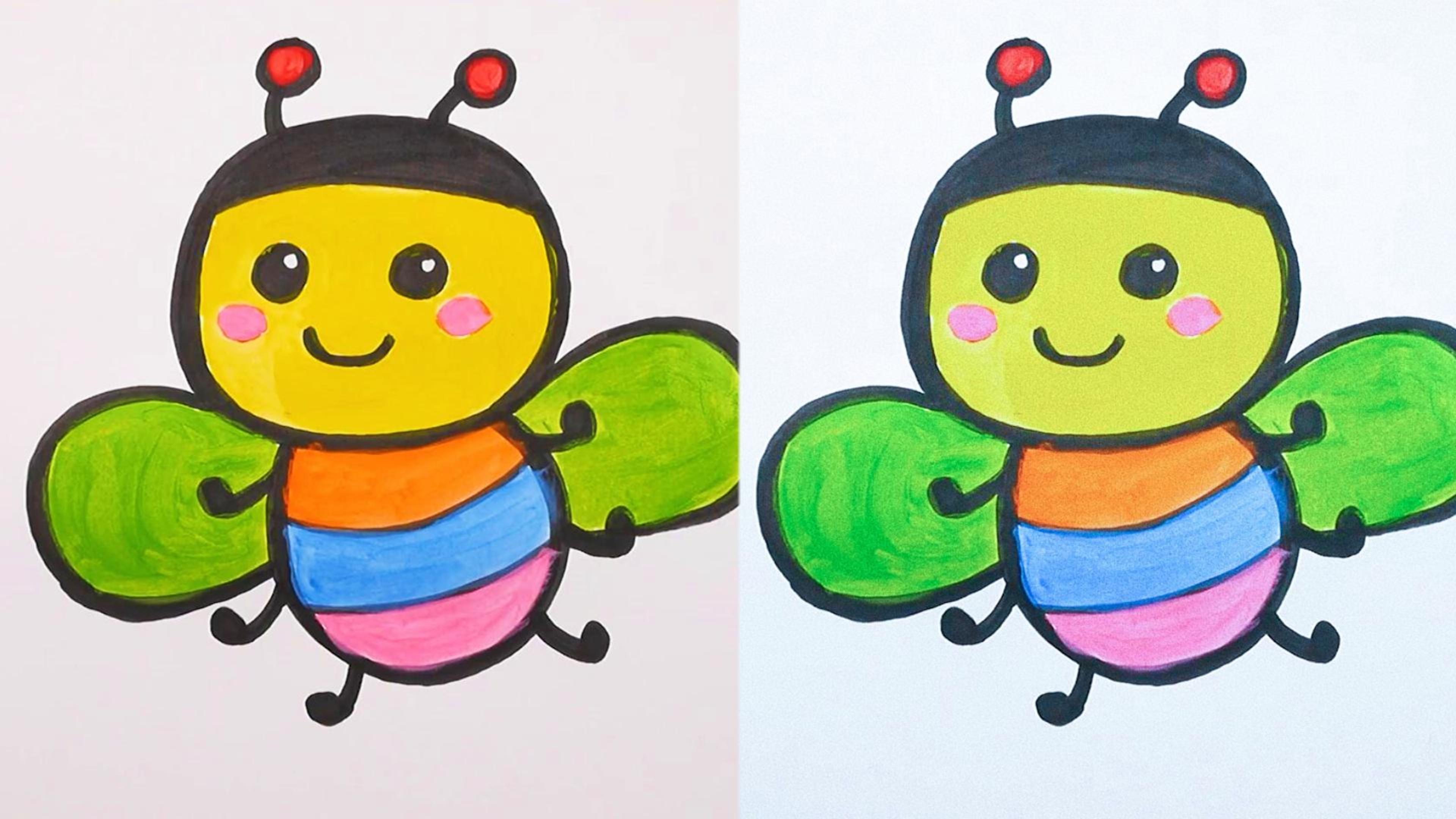 酷喵学绘画蜜蜂绘画教学亲子互动画画儿童创意简笔画课程少儿美术