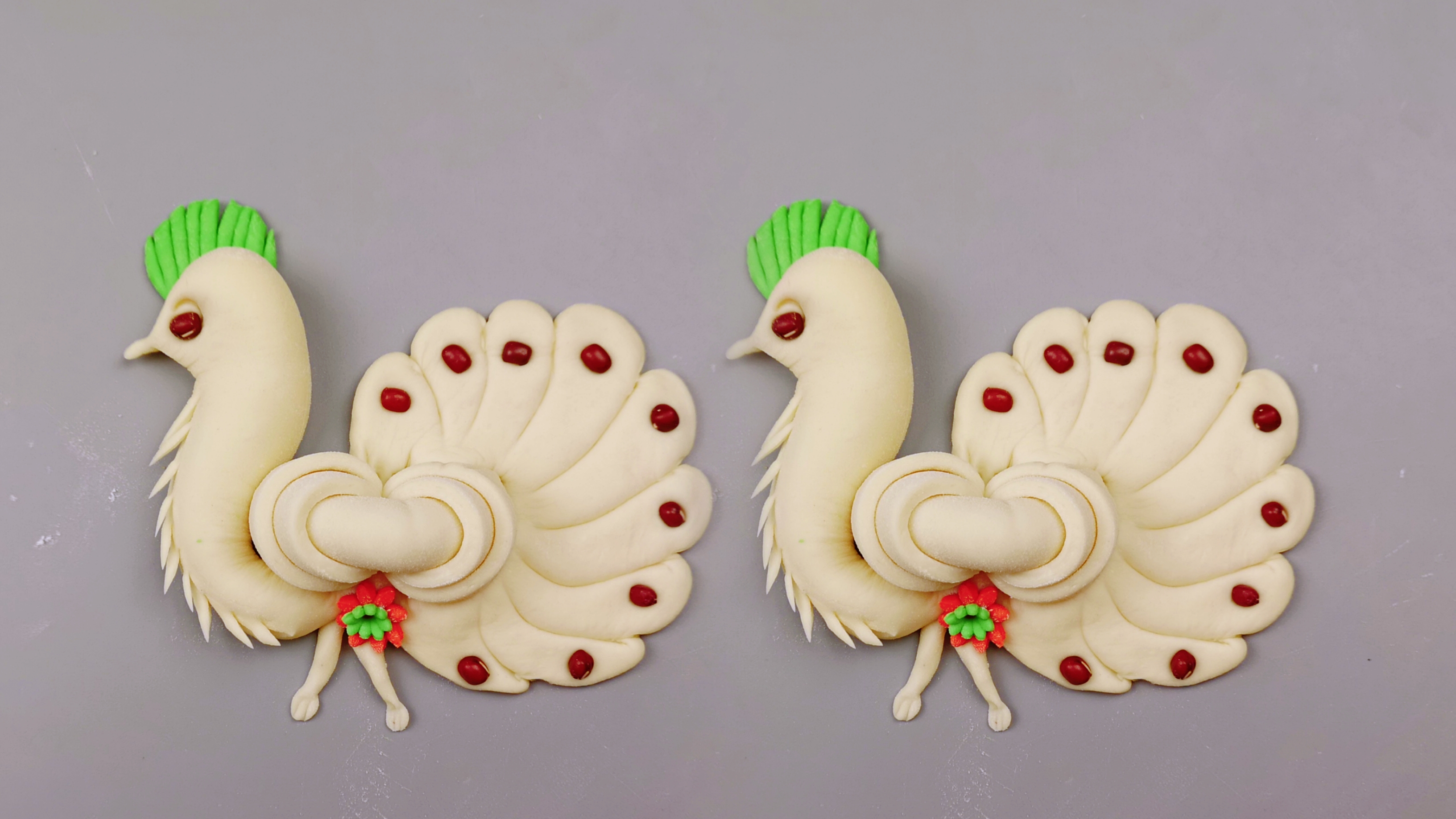 创意面食教程,凤凰,孔雀,白鹤的分解步骤