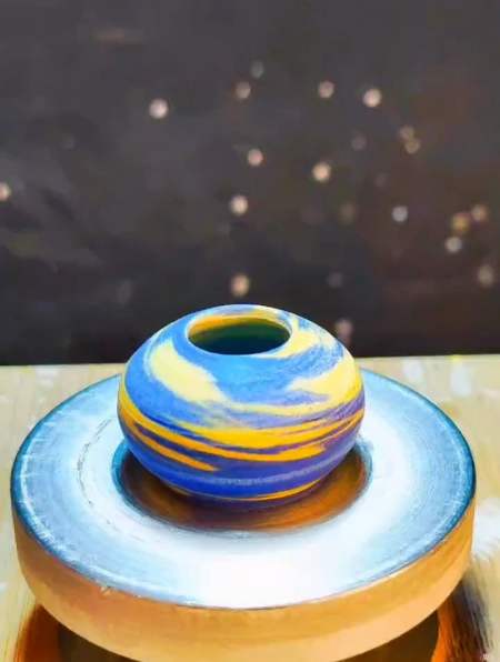 做做陶艺,让浮躁的心平静下来,这个配色还可以吧?-度小视