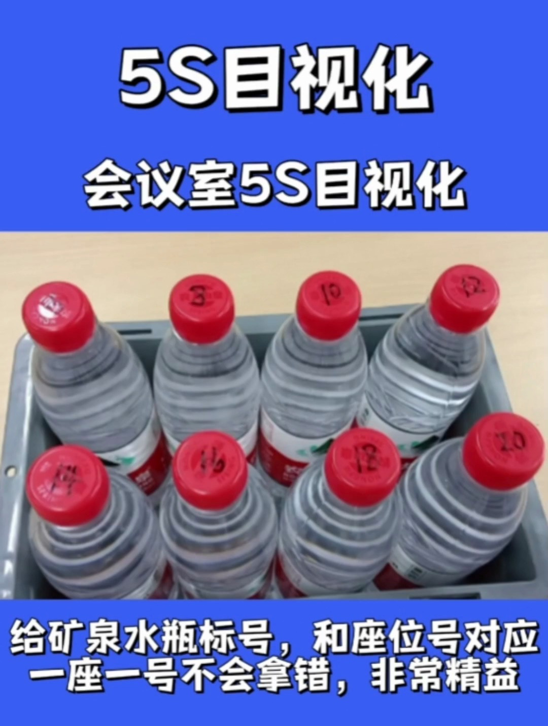 精益生产:消除浪费,会议室矿泉水的5s目视化-度小视