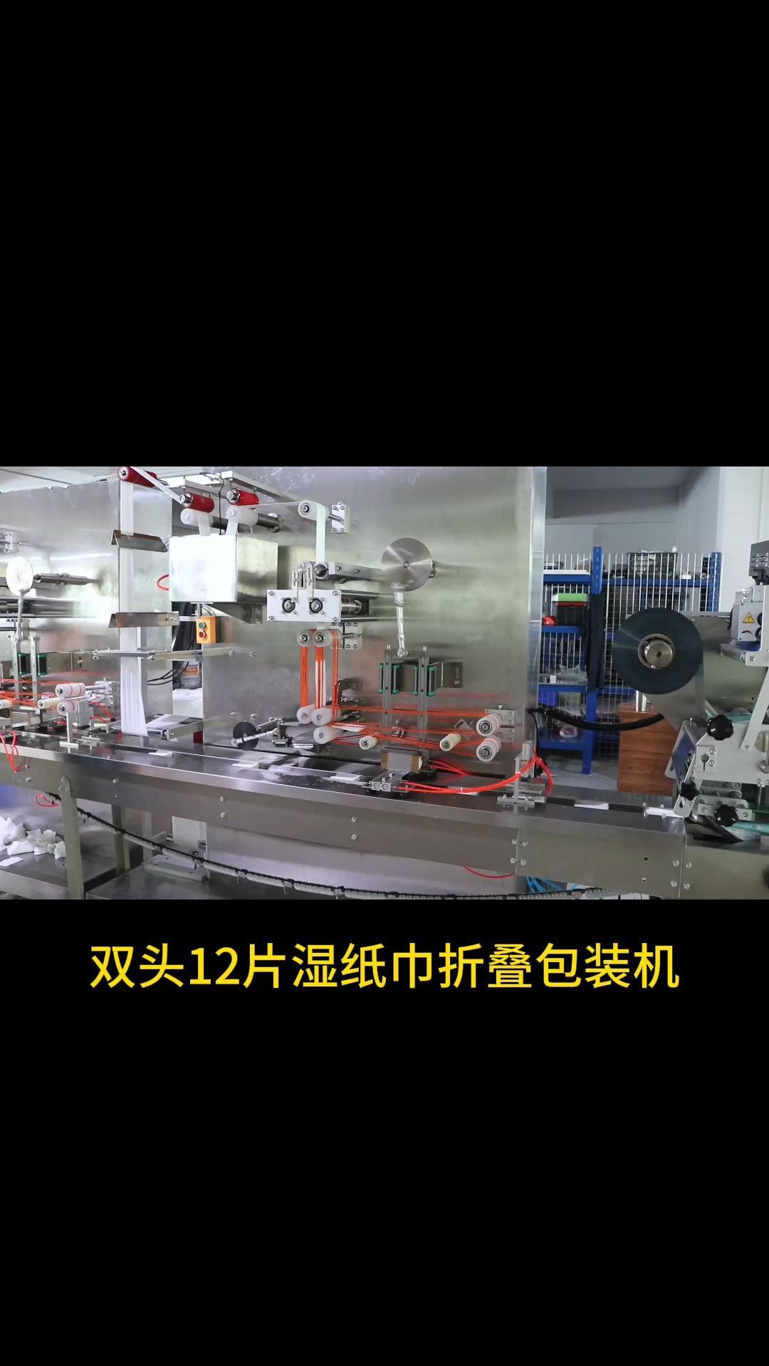 双头12片湿纸巾折叠包装机实拍