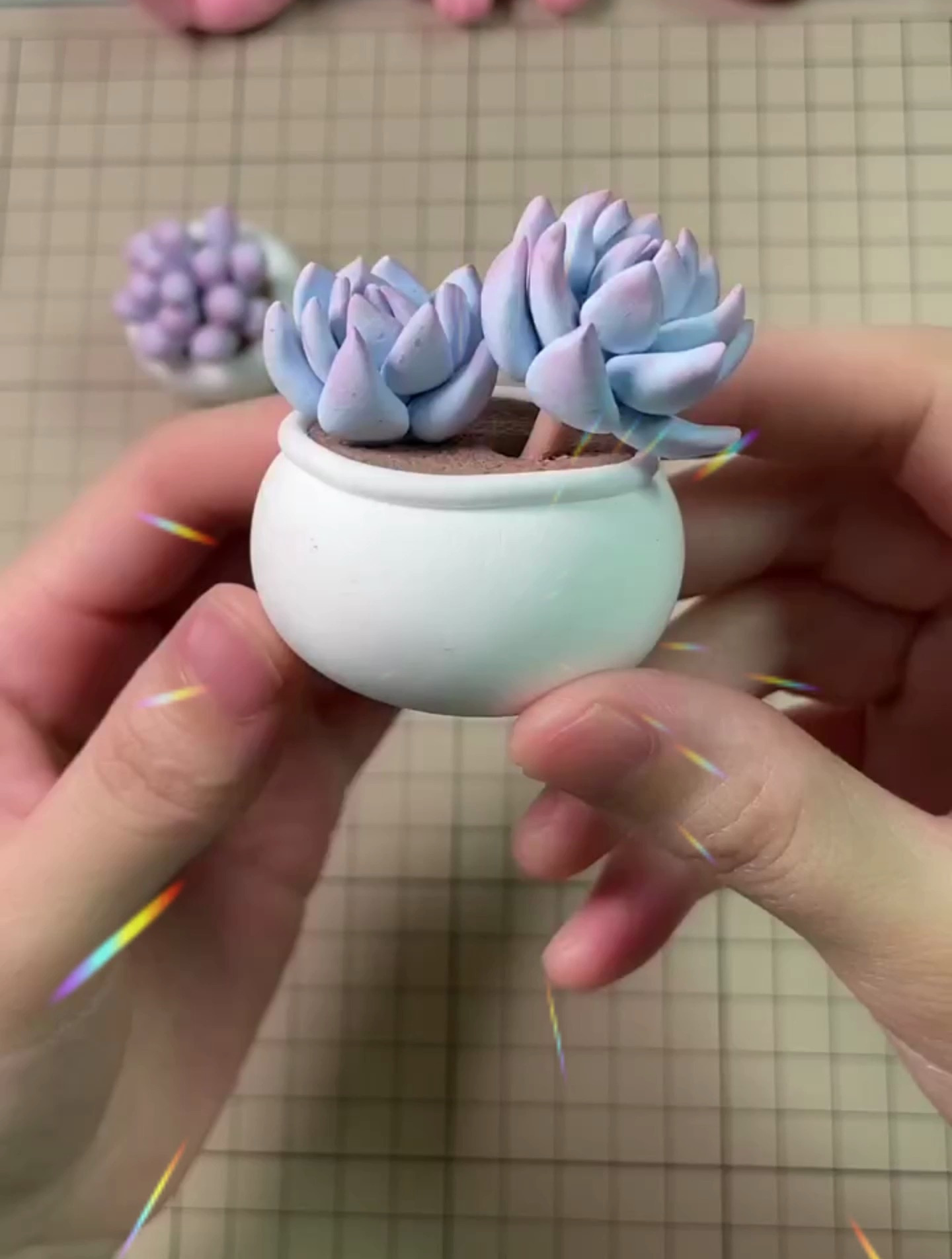 黏土多肉手工教程