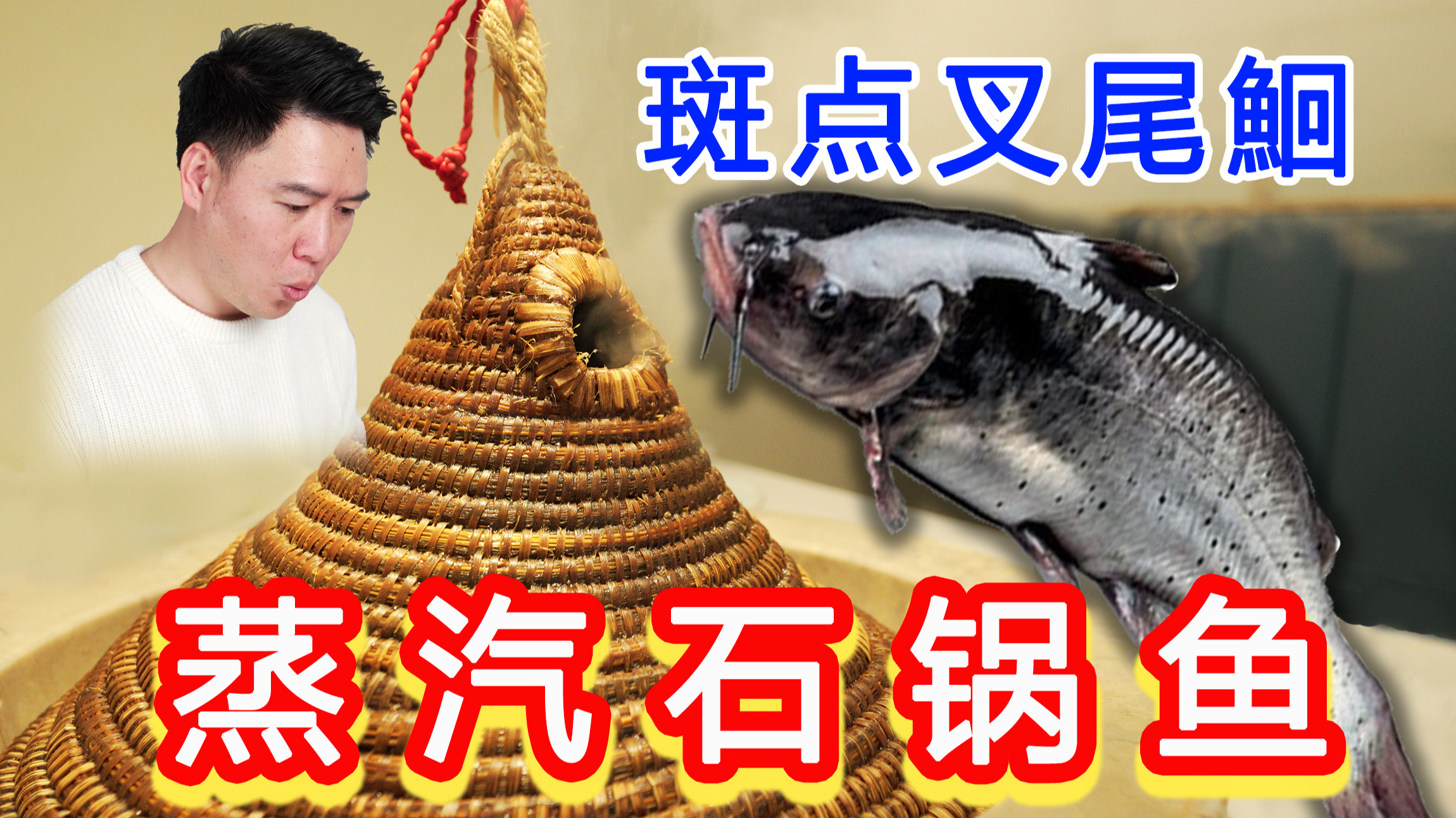 丐版刘一帆带我吃斑点叉尾鮰，用蒸汽石锅煮，鲜掉眉毛