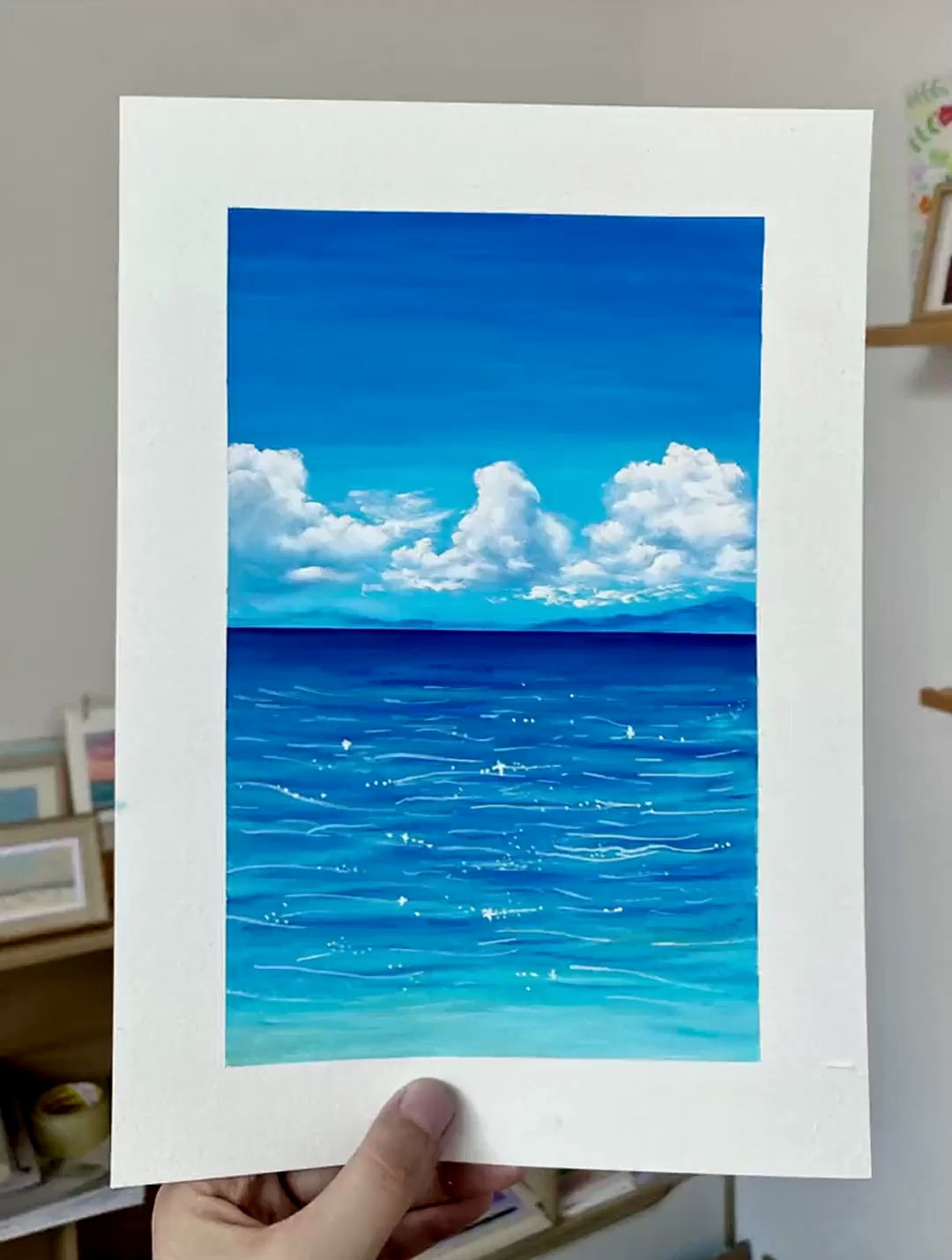 蓝色海洋绘画图片大全图片