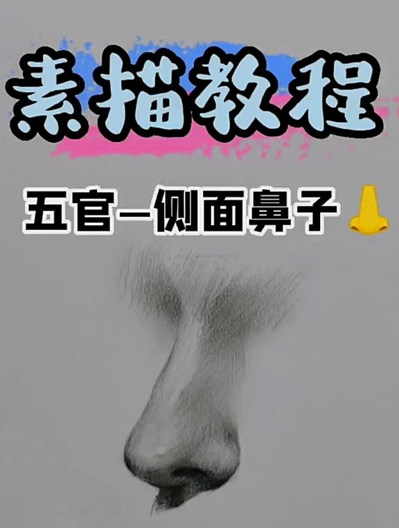 素描五官之侧面鼻子画法示范