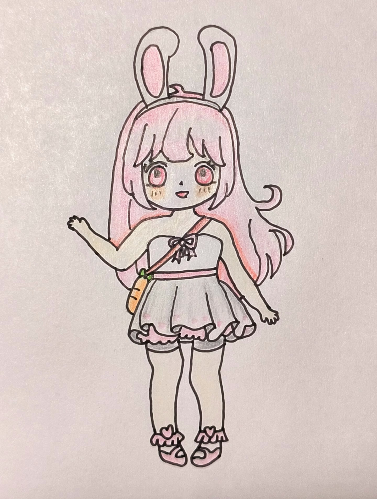 不同人画的迷你世界兔美美,一起来画动漫人物简笔画-度小视