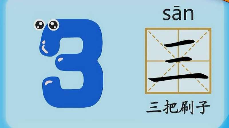 亲宝识字:学习汉字三的拼音组词笔画笔顺写法,母婴育儿,早期教育,好看视频