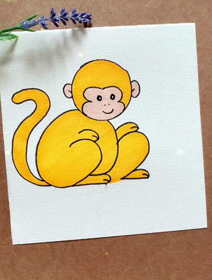 小猴子这样画既简单又可爱,你也来试试吧