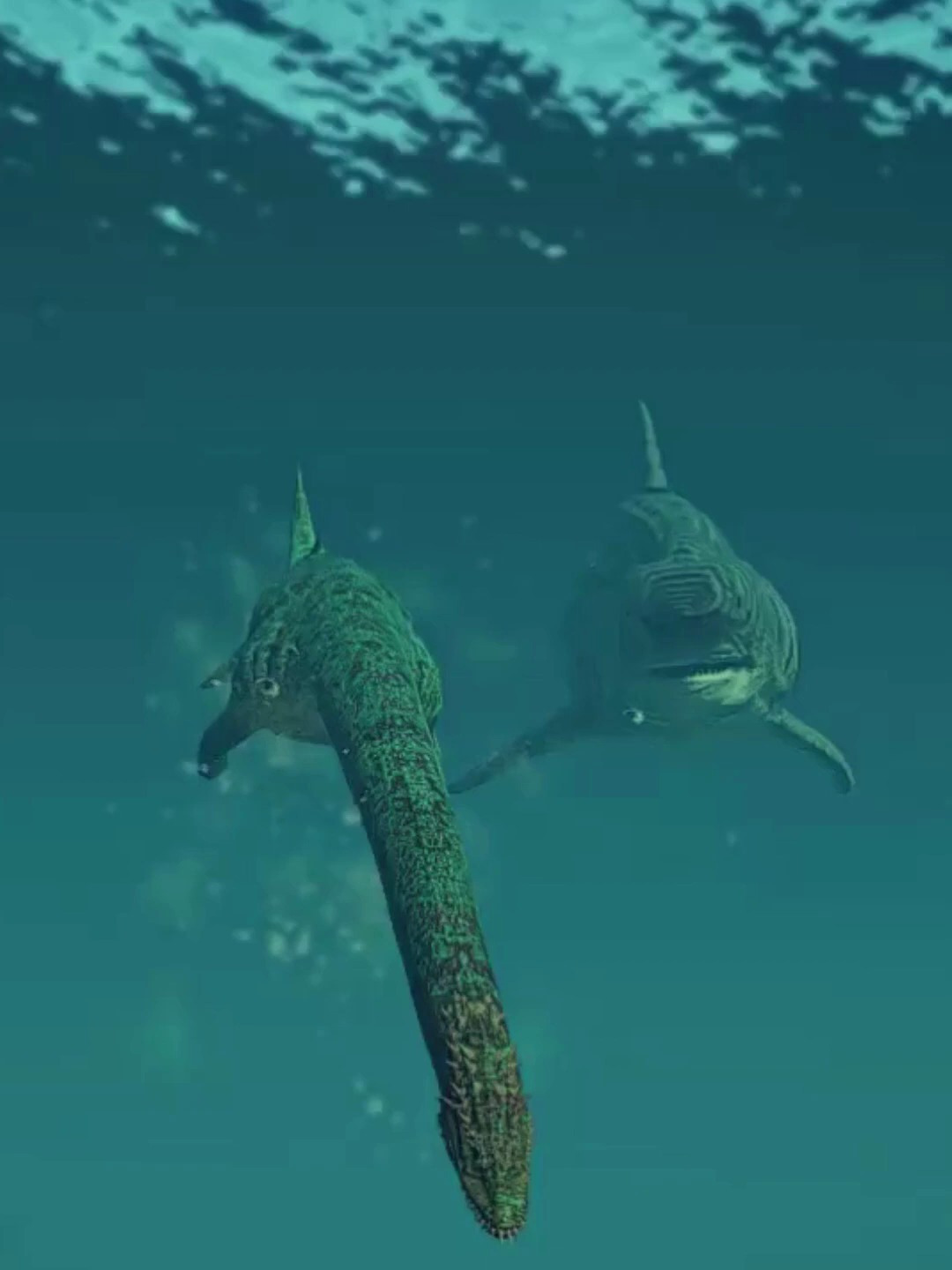 侏罗纪世界进化2巨齿鲨vs薄片龙