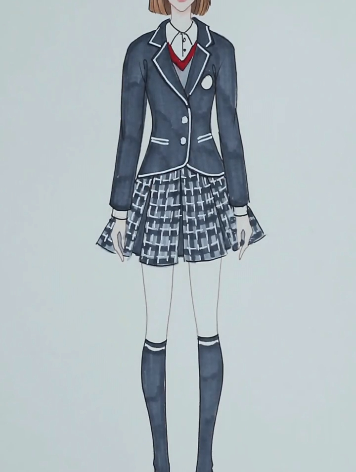 手绘不同年代的校服,有你穿过的吗,服装设计,8090后童年回忆-度小视