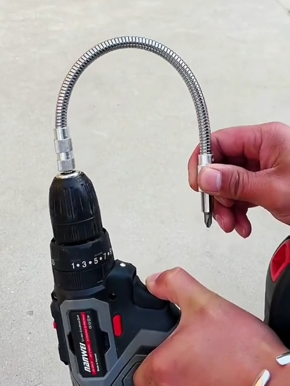 电钻万向软轴连接杆电动扳手转换头多功能批头套筒接杆扳手加长杆-度