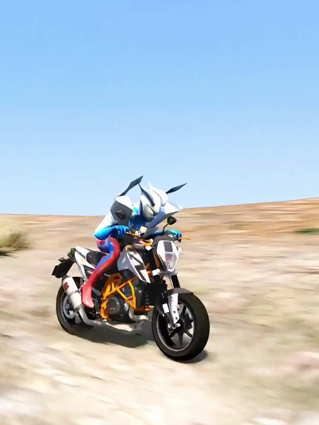 奥特曼骑摩托车真帅