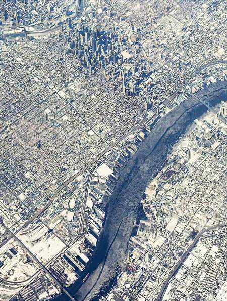 航拍 美国中大西洋地区费城特拉华河 风景 城市风景 带你看世界-度小