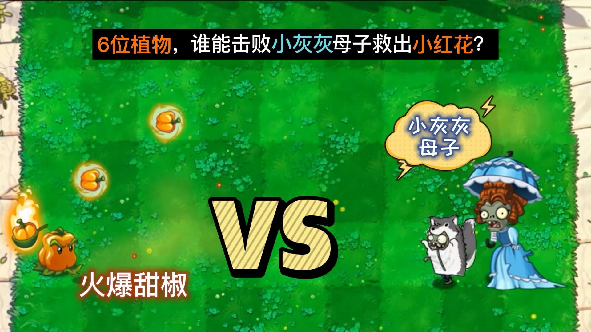 植物大战僵尸:6位植物,谁能打败小灰灰母子救出小红花?