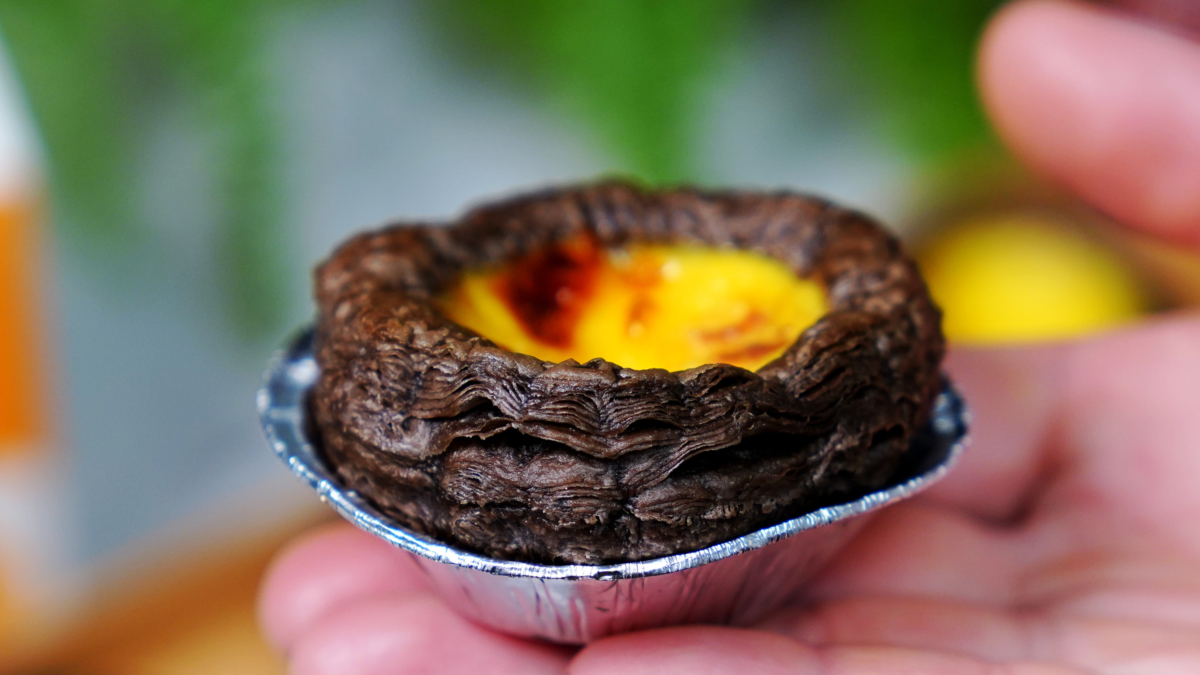 可可味的蛋挞你吃过吗?真的太好吃了,巧克力味特别浓一定安排上