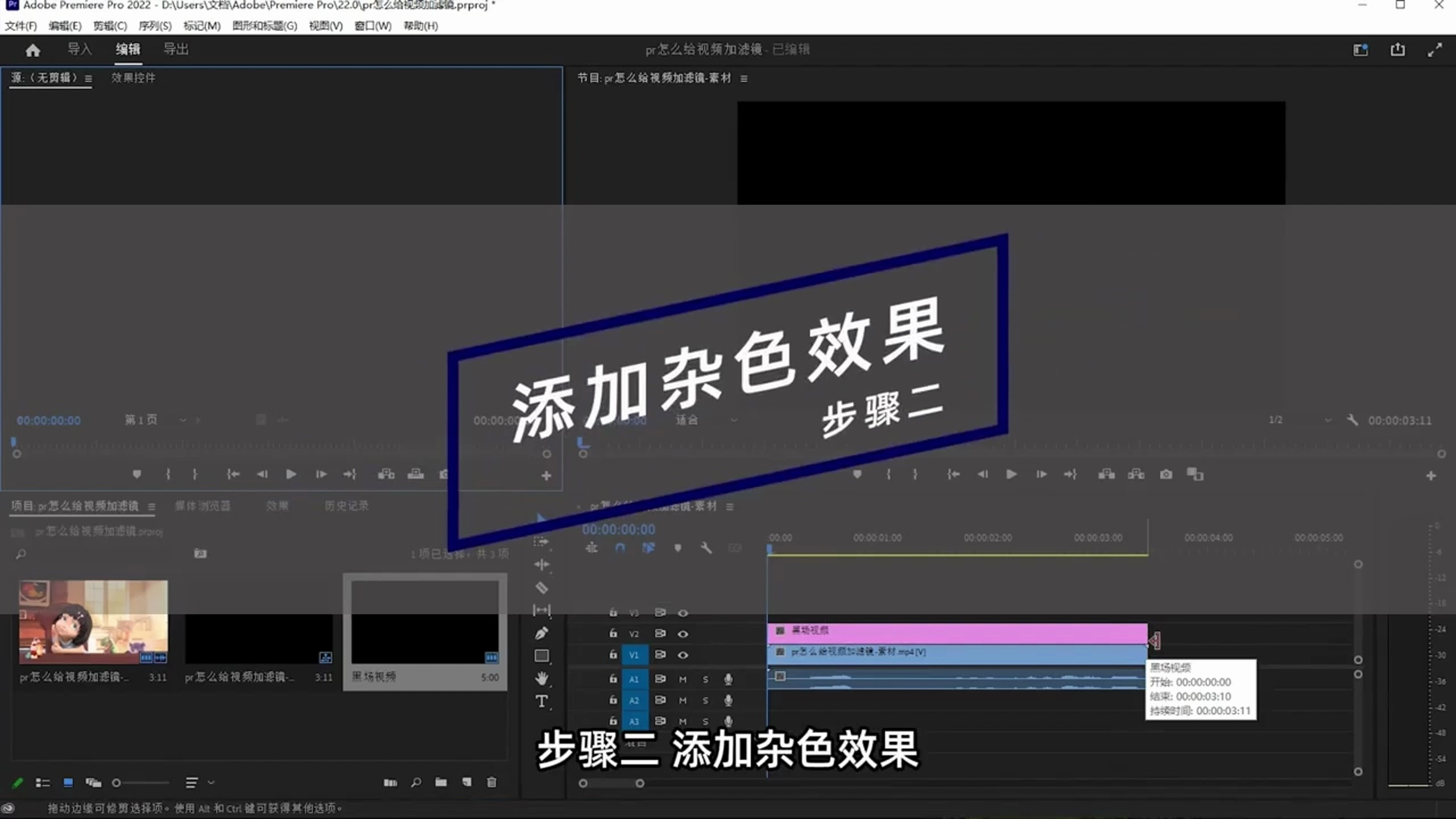 PR入门教程:pr怎么给视频统一加滤镜?(静态篇) pr教程