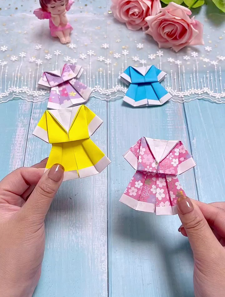 一张纸折简单又漂亮的校服 手工 折纸教程 幼儿手工折纸