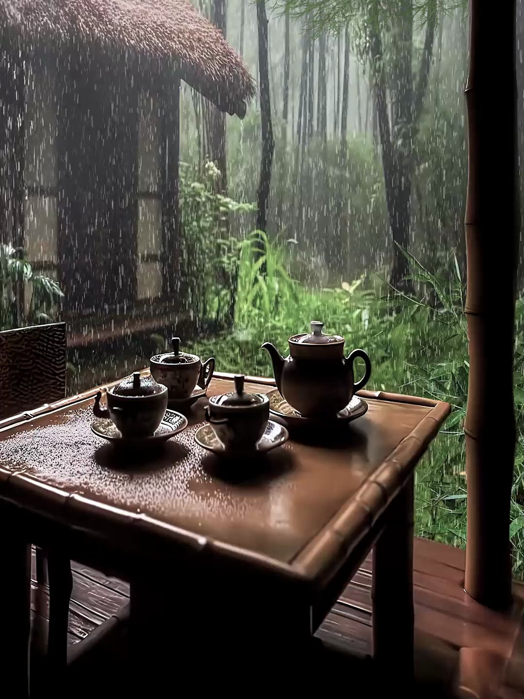 檐下煮茶带雨至 花前挚盏迎风来 品茶 赏景 茶话客谈 岂不悠哉