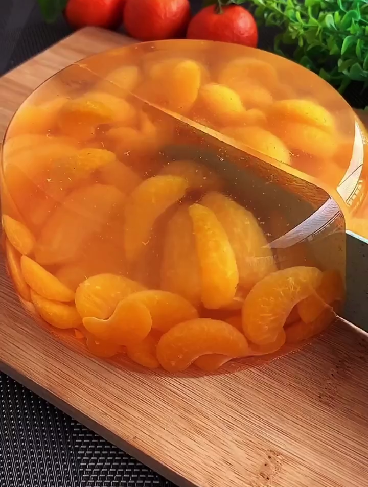 自己在家做橘子布丁,意外的好吃