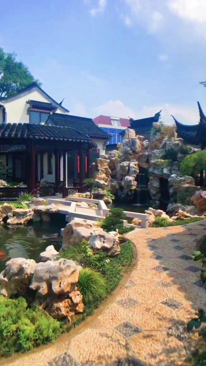 和风松亭水微雨芙蓉山中式庭院假山流水这是把园林搬回家