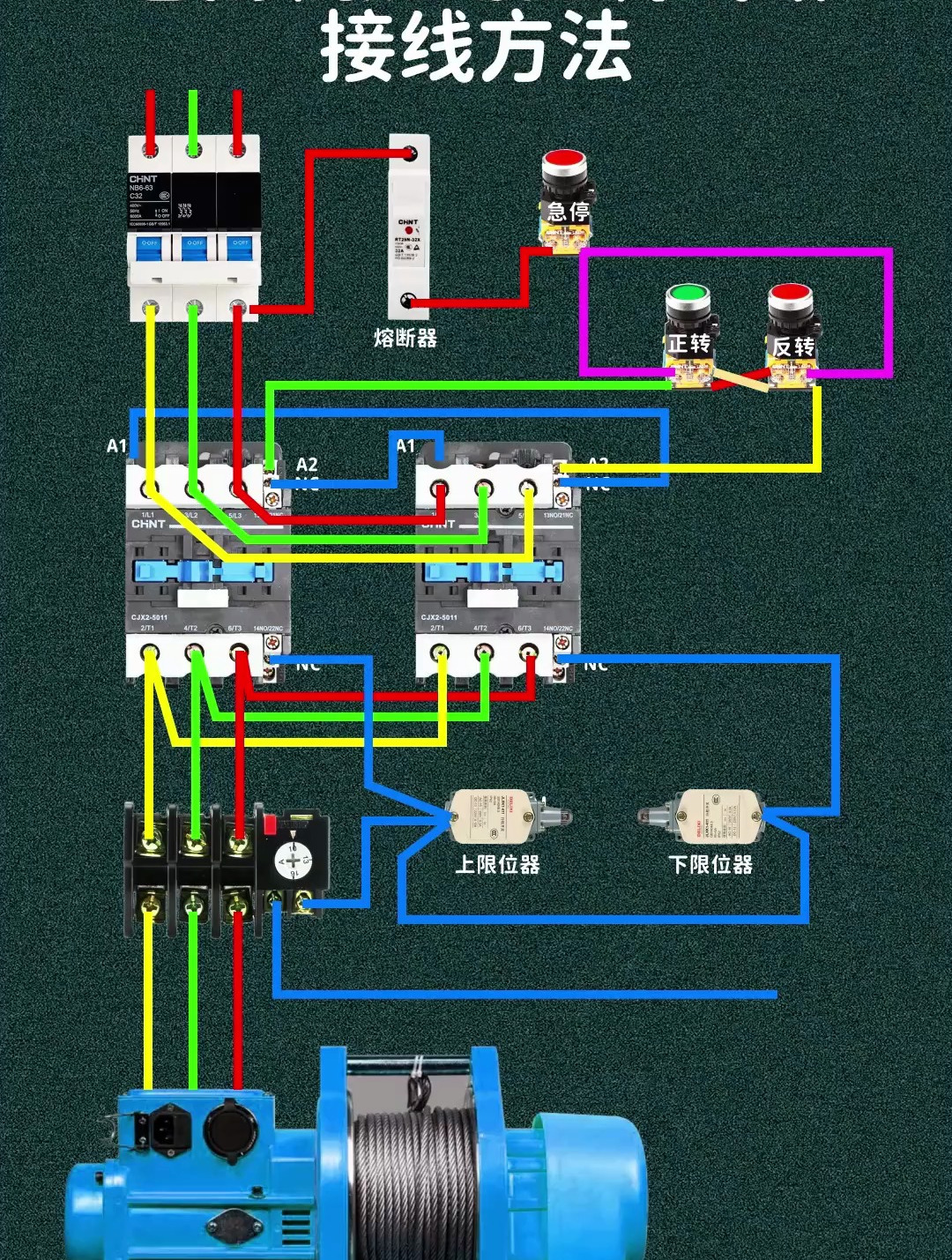 卷扬机开关接线图片