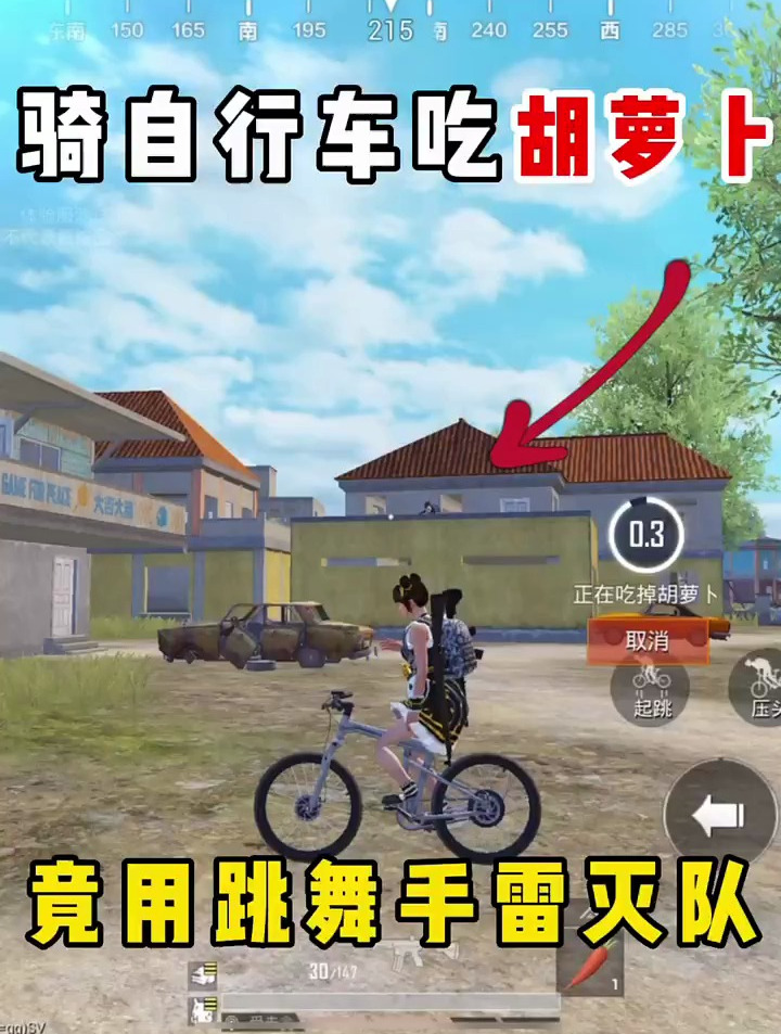 以后就骑着自行车跑毒了 和平精英山地自行车