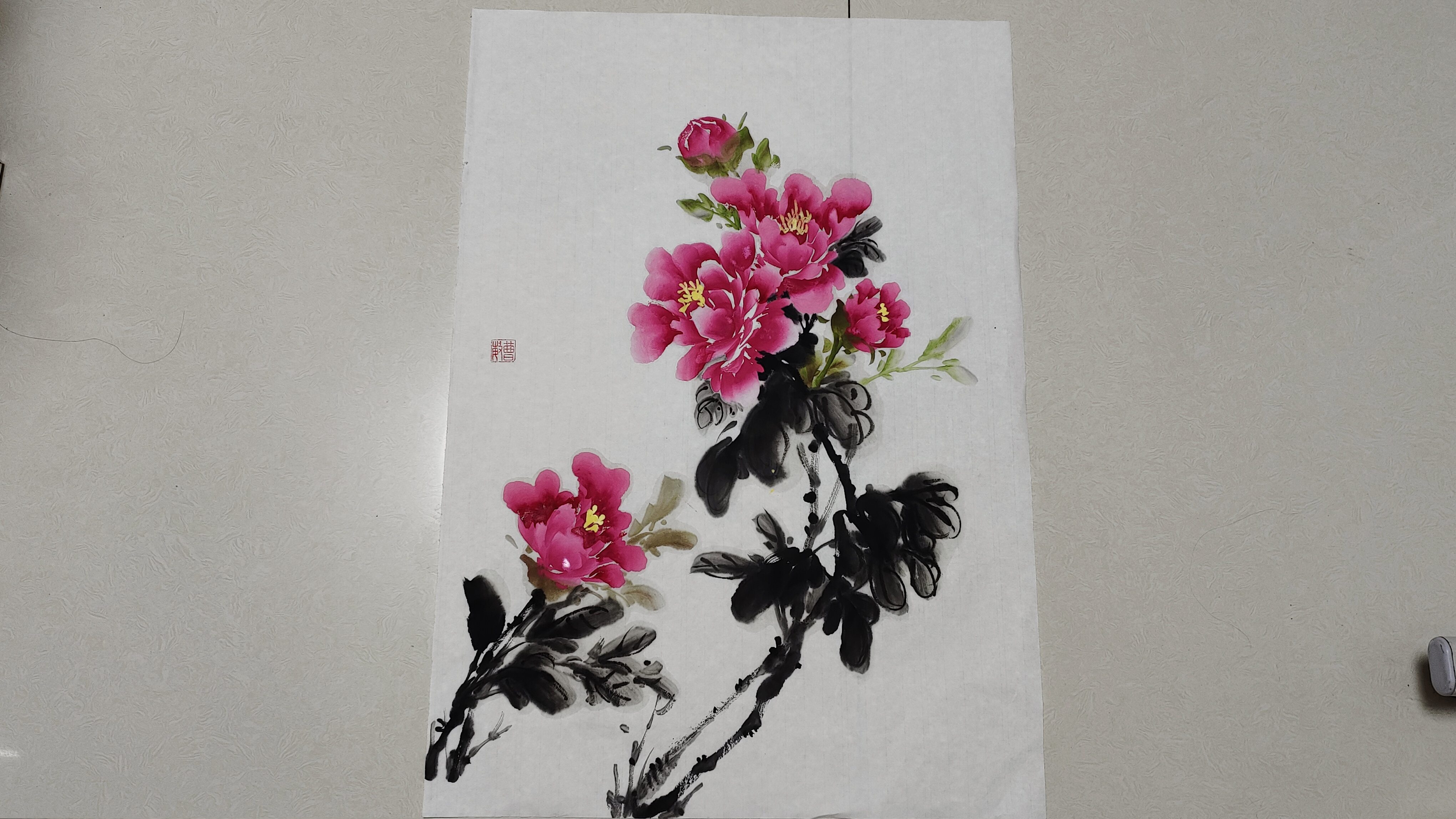 牡丹画法构图布局要正确运用,才能使得画面更为完美