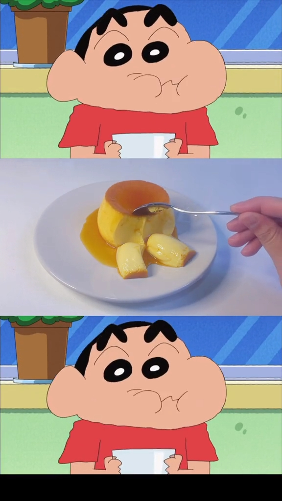 动漫美食还原蜡笔小新布丁布丁布丁一不小心全吃光了袄