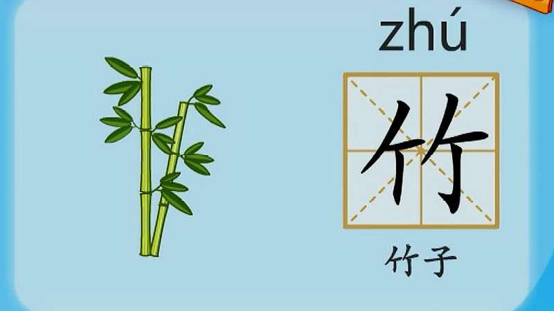 亲宝识字：学习汉字竹的拼音组词笔画笔顺写法,母婴育儿,早期教育,好看视频