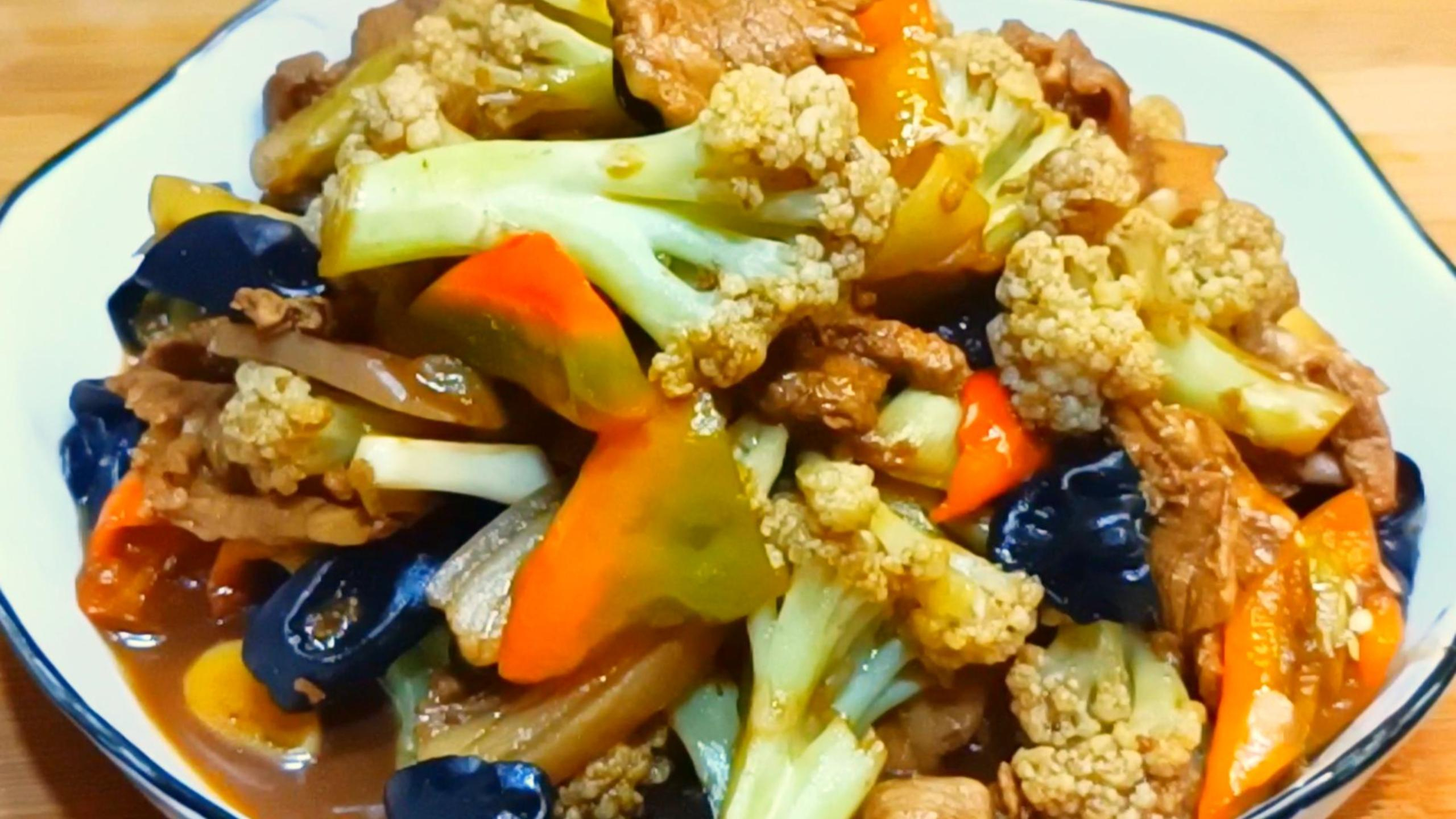 炒花菜的家常做法,脆爽好吃下饭