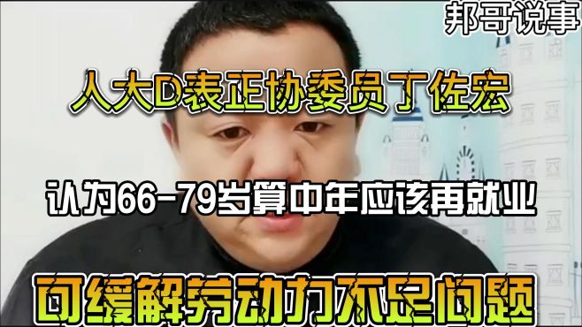 [图]政协委员丁佐宏：66-79岁算中年应该再就业，缓解劳动力不足问题