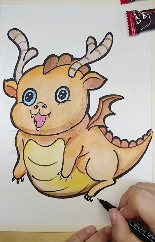 可爱的龙怎么画,飞龙变肥龙