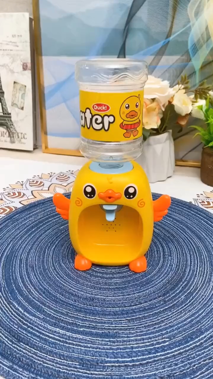 儿童过家家饮水玩具,按压出水,电动语音,小黄鸭饮水机-度小视