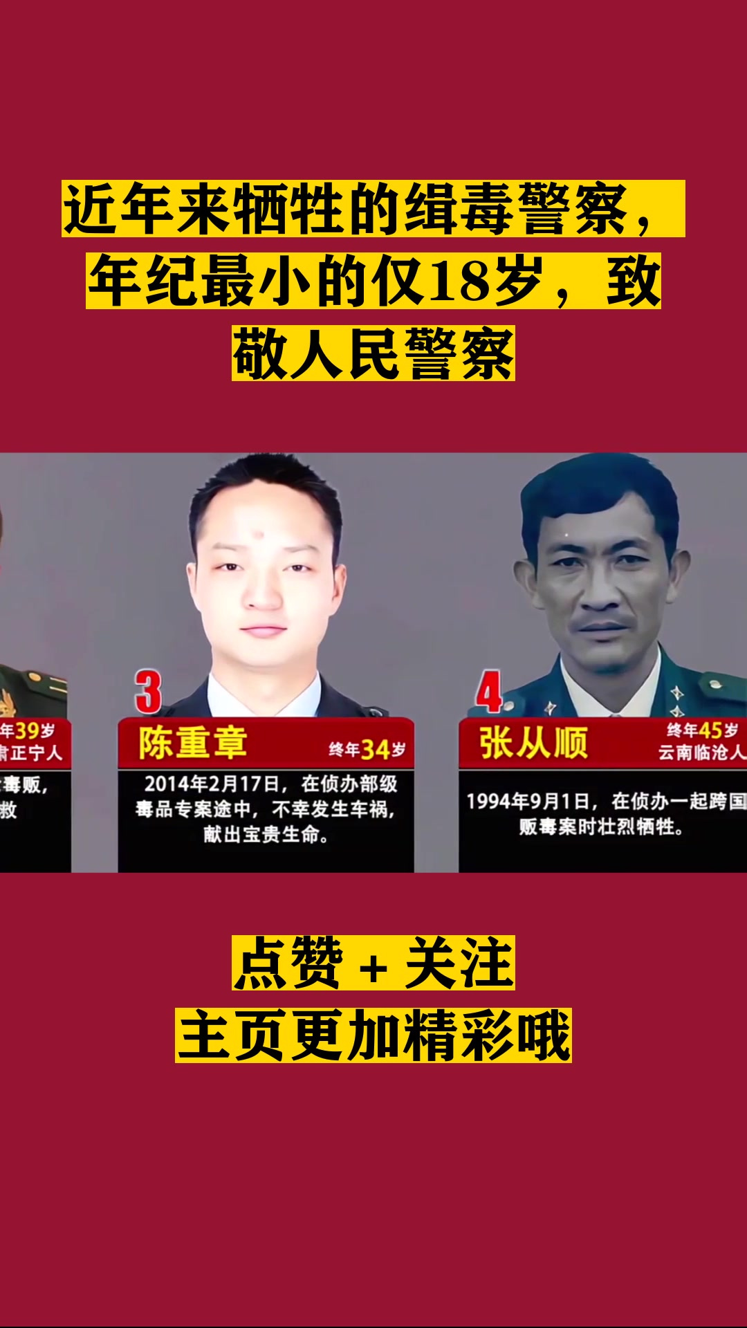 近年来牺牲的缉毒警察,年纪最小的仅18岁,致敬人民警察-度小视