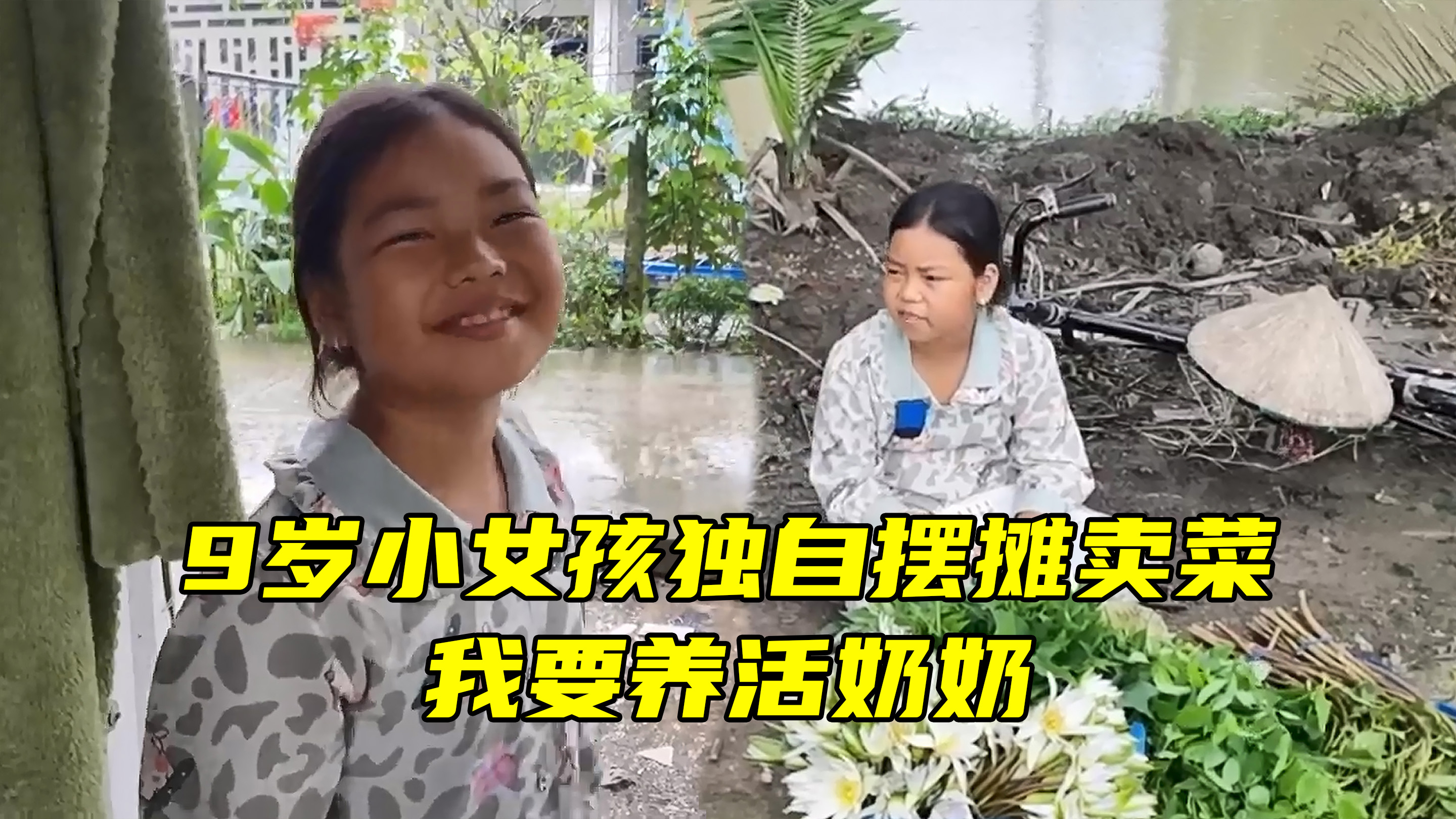 父亲在牢里,母亲再婚,9岁小女孩独自摆摊卖菜:我要养活奶奶