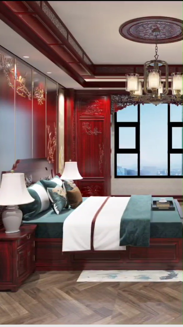 中式红木装修卧室,低调的华丽尽显奢华
