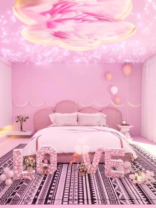 粉色系浪漫卧室,你的梦中情房儿!