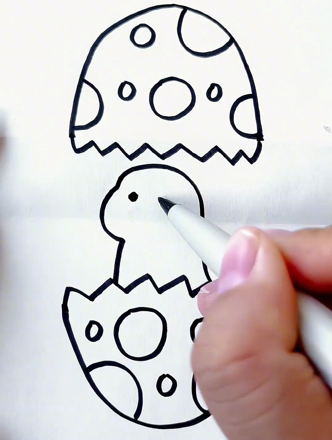 超级好玩的恐龙蛋折叠画,跟我学起来吧 儿童简笔画 亲子简笔画