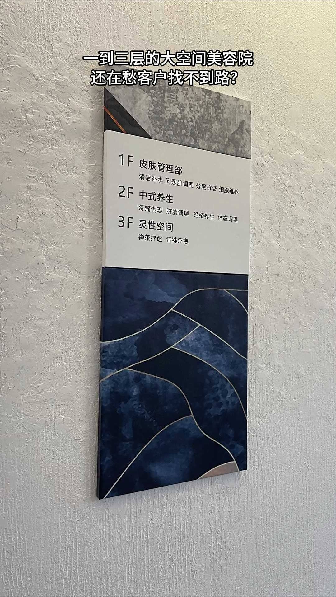 大型美容机构的楼层索引牌