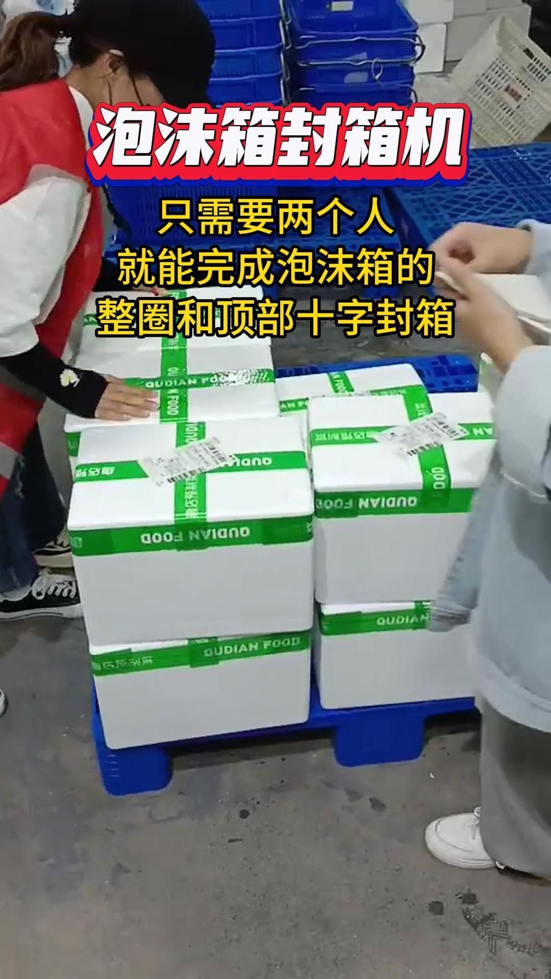 十字整圈泡沫箱封箱流水线