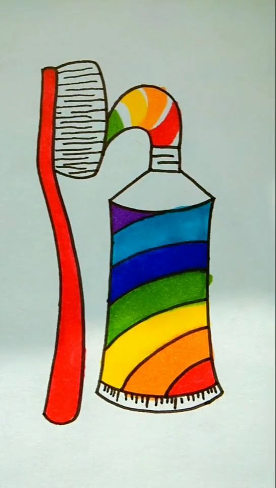 小朋友要勤刷牙哦简笔画这样才能保持健康的牙齿