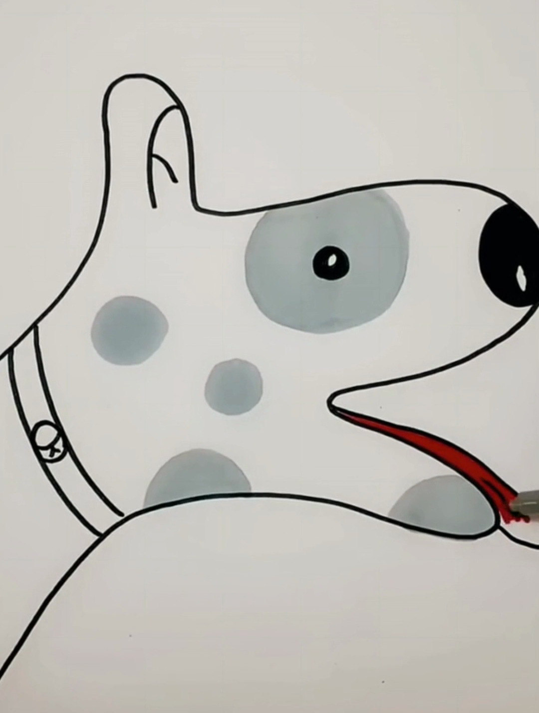 创意手掌画斑点狗,简笔画教学